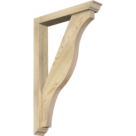 Ekena Millwork Funston Traditional Rough Sawn Bracket w/ Offset Brace, Douglas Fir, 4"W x 22"D x 34"H BKT0402X22X34FST01RDF